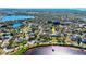 Aerial close up of home and lot at 518 Riverside Dr, Tarpon Springs, FL 34689