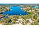 Aerial view of property with waterfront access at 518 Riverside Dr, Tarpon Springs, FL 34689