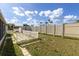 Landscaped backyard with storage shed and privacy fence at 9739 Marlinton Ln, Port Richey, FL 34668