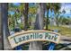 Lazerillo Park sign, welcoming visitors at 3108 S Maritana Dr, St Pete Beach, FL 33706