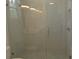 Spacious walk-in shower with glass enclosure and hexagonal tile floor at 3915 W Robson St, Tampa, FL 33614