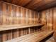A wood sauna with two levels of benches for relaxation and rejuvenation at 7600 Sun Island S Dr # 107, South Pasadena, FL 33707