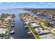 Stunning aerial view of waterfront neighborhood, showcasing home's prime location and canal access at 1954 Iowa Ne Ave, St Petersburg, FL 33703