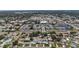 Aerial view of a neighborhood near commercial area with a pond, highlighting the blend of residential and retail conveniences at 2132 Academy Dr, Clearwater, FL 33764