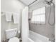Clean bathroom with tub/shower combination and updated fixtures at 2920 Star Apple Ct, Palm Harbor, FL 34684