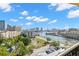 An aerial view of the city skyline with lush trees and a waterfront at 345 Bayshore Blvd # 1104, Tampa, FL 33606