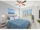 Inviting main bedroom featuring city views, a ceiling fan, and an en-suite bathroom at 345 Bayshore Blvd # 1104, Tampa, FL 33606