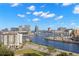 Aerial view showcasing the waterfront location and cityscape at 345 Bayshore Blvd # 1104, Tampa, FL 33606