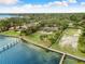 Aerial view of waterfront property with pool and dock at 6200 Bahama Shores S Dr, St Petersburg, FL 33705