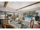 Cozy dining room with a view of the pool and patio area at 910 Oakwood Dr, Largo, FL 33770