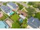 Aerial view of the home, highlighting its size and backyard pool at 1015 Snell Isle Ne Blvd, St Petersburg, FL 33704