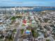 Wide aerial view of home and neighborhood at 7951 Gulf Blvd, St Pete Beach, FL 33706
