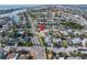Wide aerial view of home and neighborhood at 7951 Gulf Blvd, St Pete Beach, FL 33706