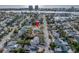 Aerial view showing home's location near the water at 7951 Gulf Blvd, St Pete Beach, FL 33706