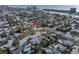 Aerial view showing home's location near the water at 7951 Gulf Blvd, St Pete Beach, FL 33706