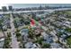 Aerial view showing home's location near the water at 7951 Gulf Blvd, St Pete Beach, FL 33706