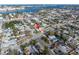 Aerial view showing home's location near the water at 7951 Gulf Blvd, St Pete Beach, FL 33706