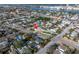 Wide aerial view of home and neighborhood at 7951 Gulf Blvd, St Pete Beach, FL 33706