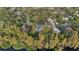 Aerial view of a residential area with houses near a lake at 223 S Riverhills Dr, Temple Terrace, FL 33617
