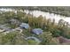 Aerial view of house by the lake, showcasing neighborhood and landscape at 223 S Riverhills Dr, Temple Terrace, FL 33617