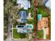 Aerial view of house with pool, situated in a residential neighborhood at 715 S Himes Ave, Tampa, FL 33609