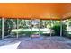 Screened porch overlooking backyard with view of trees at 30 New York Ave, Dunedin, FL 34698