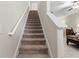 Carpeted staircase leading to the upper level at 3632 Bellmeade Ct, Wesley Chapel, FL 33543