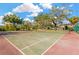 Two well-maintained tennis courts surrounded by lush landscaping at 8014 Peach Dr, Temple Terrace, FL 33637