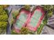 Two tennis courts viewed from above at 901 Normandy Trace Rd, Tampa, FL 33602