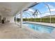 Back patio and private screened pool providing space for outdoor recreation and enjoyment at 3623 Gaviota Dr, Sun City Center, FL 33573