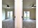 Spacious bedroom with sliding doors to the backyard and ceiling fan at 3915 W San Pedro St, Tampa, FL 33629