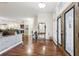 Hardwood floor entryway with view to kitchen at 6411 Barton Rd, Plant City, FL 33565