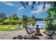 Relaxing lakeside patio with comfortable seating and paddleboards at 1560 53Rd N St, St Petersburg, FL 33710