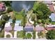 High-angle view of home and neighborhood by lake at 1560 53Rd N St, St Petersburg, FL 33710