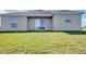 Spacious backyard with sliding glass door access at 6731 Wirevine Dr, Brooksville, FL 34602