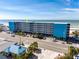 Aerial view of beachfront property; building highlighted at 9980 Gulf Blvd # 614, St Petersburg, FL 33706