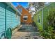 Shared courtyard with colorful buildings and bike storage at 5407 29Th S Ave, Gulfport, FL 33707