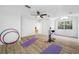 Spacious exercise room with hardwood floors and a ceiling fan at 3073 Woodsong Ln, Clearwater, FL 33761