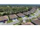 Aerial view of single-Gathering home in a residential neighborhood at 5726 Autumn Shire Dr, Zephyrhills, FL 33541