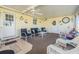 Relaxing screened porch with seating area and ceiling fan at 37635 Gill Ave, Zephyrhills, FL 33541