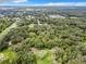 Aerial view of a land with lush green trees, a road, and distant residential areas at 16206 Boyette Rd, Riverview, FL 33579