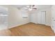 Bedroom with double closets and laminate wood flooring at 1950 59Th N Ave # 114, St Petersburg, FL 33714