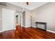 Cozy bedroom features gleaming hardwood floors, ceiling fan, and convenient closet access at 345 Bayshore Blvd # 308, Tampa, FL 33606