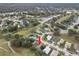 Aerial view showing home's location in a quiet neighborhood at 13229 Golf Ridge Pl, Hudson, FL 34669
