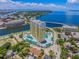 Aerial view showcasing building location and surrounding cityscape at 345 Bayshore Blvd # 808, Tampa, FL 33606