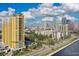 Aerial view showcasing the building's location and proximity to the city skyline at 345 Bayshore Blvd # 808, Tampa, FL 33606