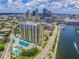Stunning aerial view of the building with a beautiful cityscape backdrop at 345 Bayshore Blvd # 808, Tampa, FL 33606