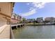 Waterfront view of community buildings and boat slips at 632 Edgewater Dr # 532, Dunedin, FL 34698