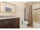 Bathroom with granite countertop and shower/tub combo at 562 Rivercrest Ln, Tarpon Springs, FL 34689