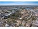 Aerial view shows location of property near water at 562 Rivercrest Ln, Tarpon Springs, FL 34689